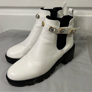 Nicole Miller Chelsey Rhinestone Strap Boots